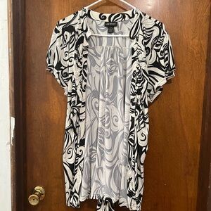 Lane Bryant Black and White Swirl Blouse
